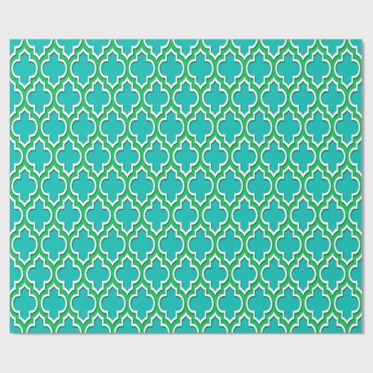 Blauwgroen Emerald Green Wht XL Moroccan #4DS Cadeaupapier (Vlak)