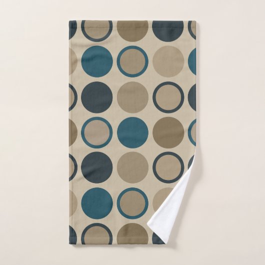 Blauwgroen en aanraakcirkels bad handdoek (Handdoek)