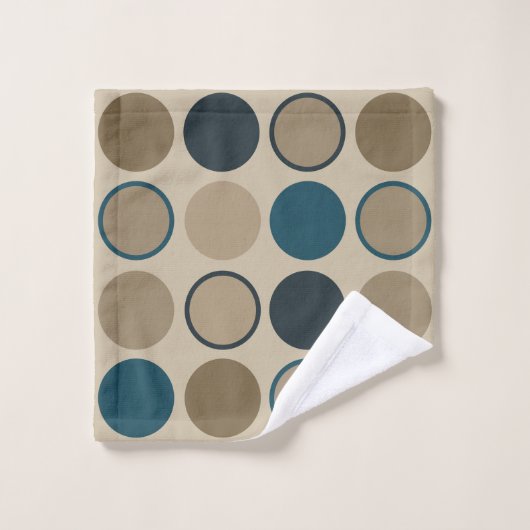 Blauwgroen en aanraakcirkels bad handdoek (Wasdoekje)