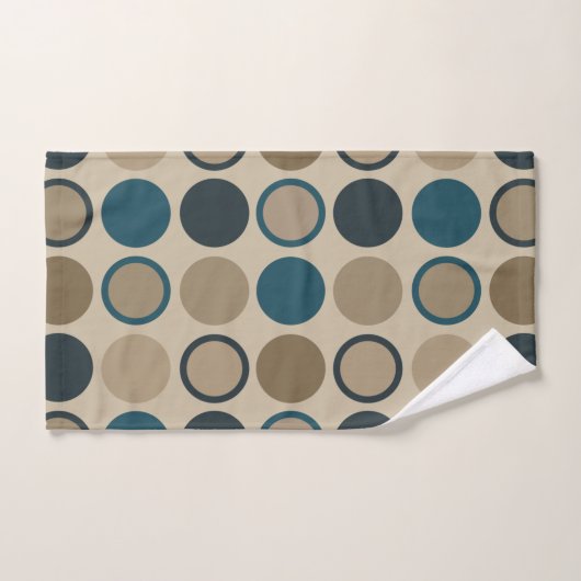 Blauwgroen en aanraakcirkels bad handdoek (Handdoek)