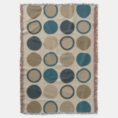 Blauwgroen en aanraakcirkels deken (Voorkant Verticaal)