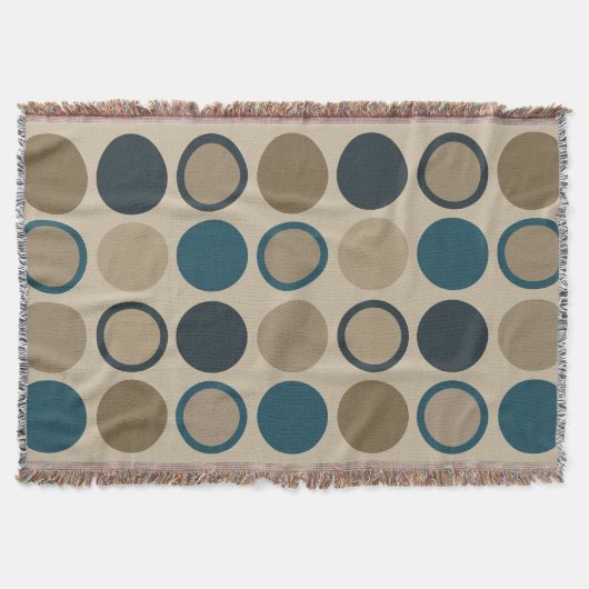 Blauwgroen en aanraakcirkels deken (Voorkant)