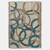 Blauwgroen en aanraakcirkels deken (Voorkant Verticaal)