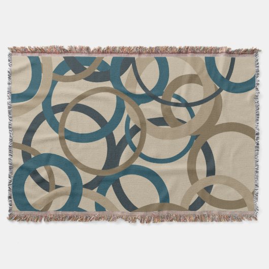 Blauwgroen en aanraakcirkels deken (Voorkant)