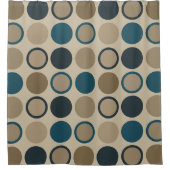 Blauwgroen en aanraakcirkels douchegordijn (Voorkant)