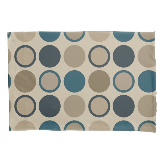 Blauwgroen en aanraakcirkels kussensloop (Voorkant)