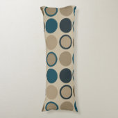 Blauwgroen en aanraakcirkels lichaamskussen (Voorkant Verticaal)