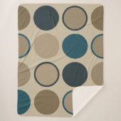 Blauwgroen en aanraakcirkels sherpa deken (Voorkant)