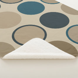 Blauwgroen en aanraakcirkels sherpa deken