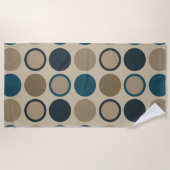 Blauwgroen en aanraakcirkels strandlaken (Voorkant)