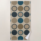 Blauwgroen en aanraakcirkels strandlaken (Voorkant)