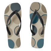 Blauwgroen en aanraakcirkels teenslippers (Voetbed)