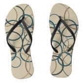 Blauwgroen en aanraakcirkels teenslippers (Voetbed)