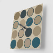 Blauwgroen en aanraakcirkels vierkante klok (Hoek)