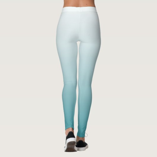Blauwgroen en abstract ontwerp van Ombre Leggings (Achterkant)