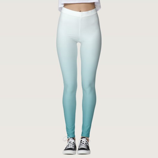 Blauwgroen en abstract ontwerp van Ombre Leggings (Voorkant)