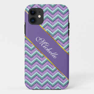 Blauwgroen en Amethist ZigZag Case-Mate iPhone Case