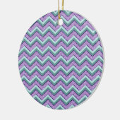 Blauwgroen en Amethist ZigZag Keramisch Ornament (Links)