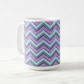Blauwgroen en Amethist ZigZag Koffiemok (Voorkant links)