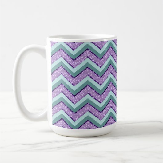 Blauwgroen en Amethist ZigZag Koffiemok (Links)