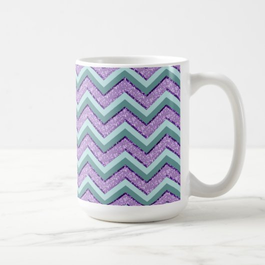 Blauwgroen en Amethist ZigZag Koffiemok (Rechts)