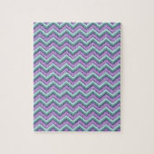 Blauwgroen en Amethist ZigZag Legpuzzel (Verticaal)