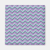 Blauwgroen en Amethist ZigZag Magneet (Voorkant)