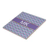 Blauwgroen en Amethist ZigZag Tegeltje (Zijkant)