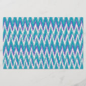 Blauwgroen en Amethyst iKat ZigZag patroon Briefpapier (Voorkant)