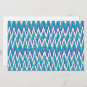 Blauwgroen en Amethyst iKat ZigZag patroon Briefpapier (Voorkant / Achterkant)