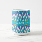 Blauwgroen en Amethyst iKat ZigZag patroon Koffiemok (Center)