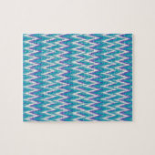 Blauwgroen en Amethyst iKat ZigZag patroon Legpuzzel (Horizontaal)