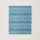 Blauwgroen en Amethyst iKat ZigZag patroon Legpuzzel (Verticaal)