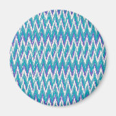 Blauwgroen en Amethyst iKat ZigZag patroon Magneet (Voorkant)