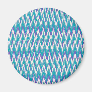 Blauwgroen en Amethyst iKat ZigZag patroon Magneet