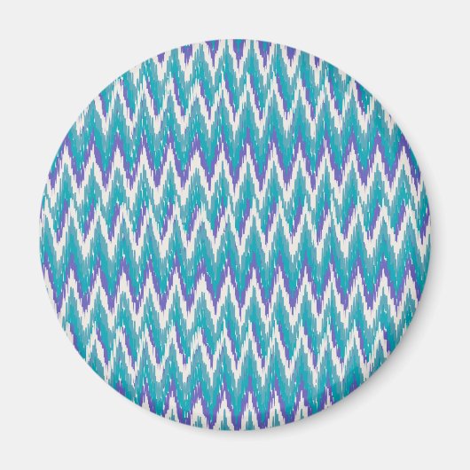 Blauwgroen en Amethyst iKat ZigZag patroon Magneet (Voorkant)