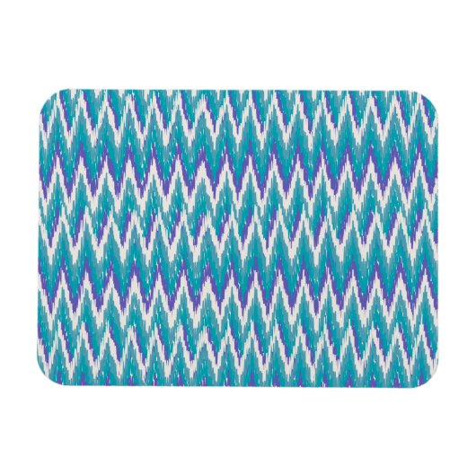 Blauwgroen en Amethyst iKat ZigZag patroon Magneet (Horizontaal)