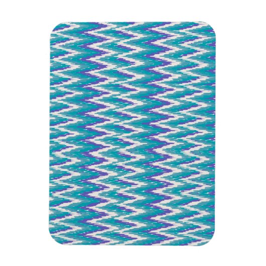 Blauwgroen en Amethyst iKat ZigZag patroon Magneet (Verticaal)