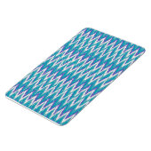 Blauwgroen en Amethyst iKat ZigZag patroon Magneet (Linkerzijde)