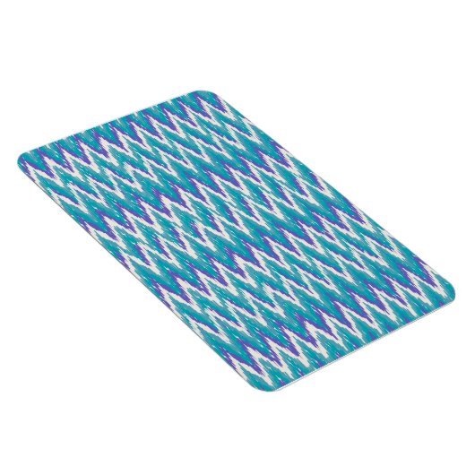 Blauwgroen en Amethyst iKat ZigZag patroon Magneet (Rechterzijde)