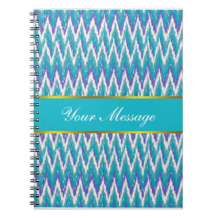 Blauwgroen en Amethyst iKat ZigZag patroon Notitieboek