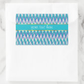 Blauwgroen en Amethyst iKat ZigZag patroon Rechthoekige Sticker (Tas)