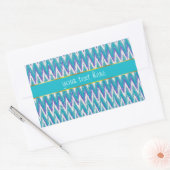 Blauwgroen en Amethyst iKat ZigZag patroon Rechthoekige Sticker (Envelop)