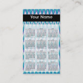 Blauwgroen en Amethyst iKat ZigZag patroon Visitekaartje (Achterkant)