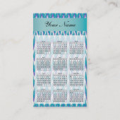 Blauwgroen en Amethyst iKat ZigZag patroon Visitekaartje (Achterkant)