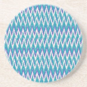 Blauwgroen en Amethyst iKat ZigZag patroon Zandsteen Onderzetter