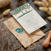 Blauwgroen en Aqua Bunting Tree Birdcage Wedding I Kaart