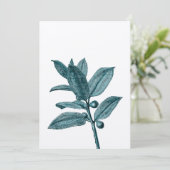 Blauwgroen en Aqua Exotic Plant Christelijk Wedden Kaart (Staand voorkant)