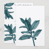 Blauwgroen en Aqua Exotic Plant Christelijk Wedden Kaart (Voorkant / Achterkant)