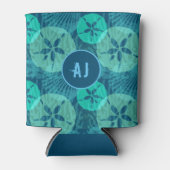 Blauwgroen en Aqua Sand Dollars en Seashells Blikjeskoeler (Voorkant)